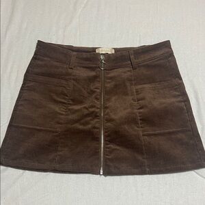 Altar'd State Brown Corduroy Mini Skirt